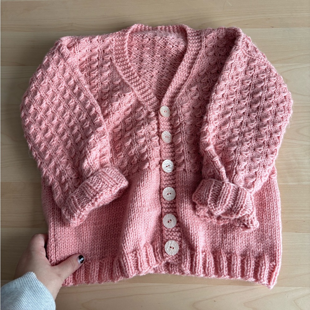 Vintage Kids 8Y Pink Cable Knit Vest